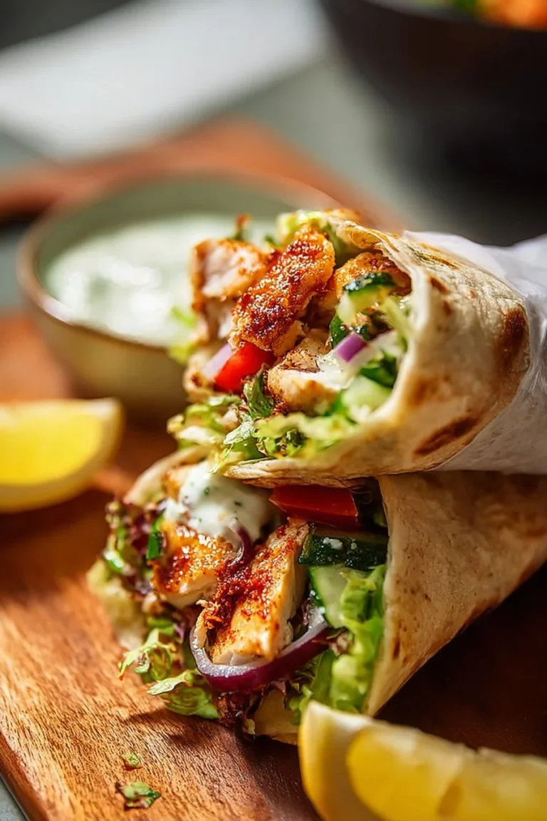 Delicious Mediterranean Chicken Wraps ready in 30 minutes.