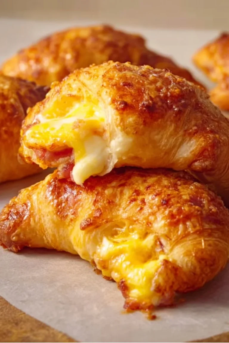 Bacon Egg and Cheese Garlic Parm Croissants on a plate