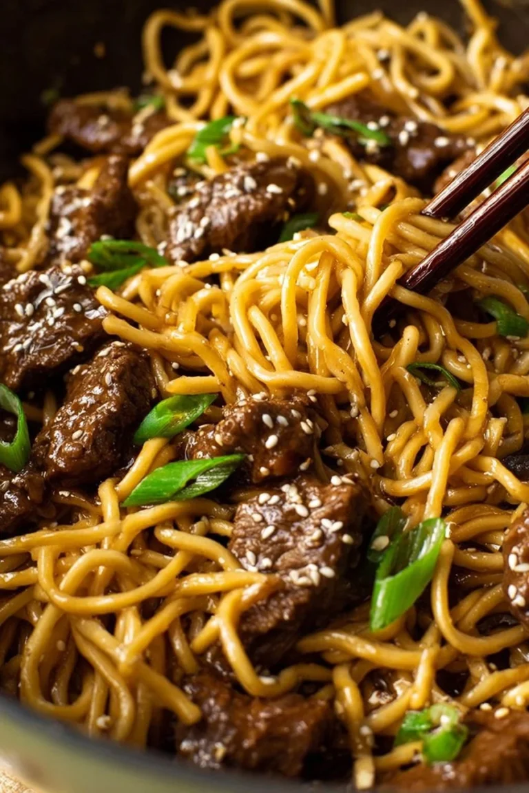 Delicious Beef Teriyaki Noodles with tender beef and fresh vegetables