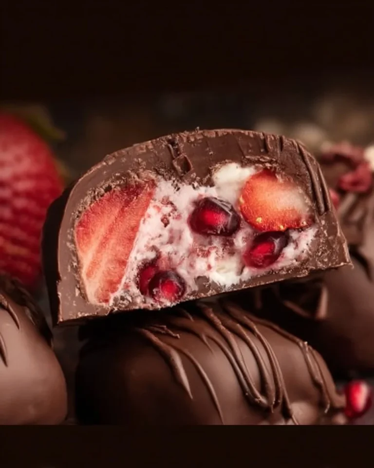 Delicious Chocolate Strawberry Yogurt Clusters ready to savor
