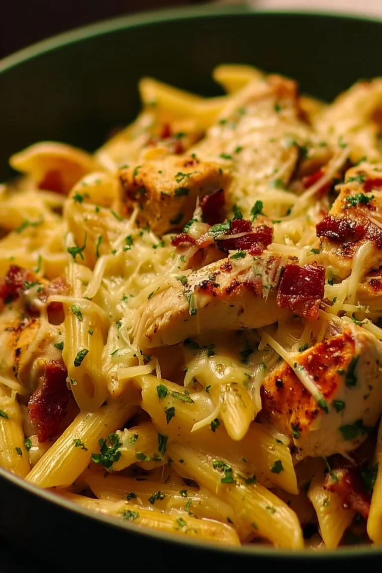 Delicious Classic Crack Chicken Pasta served in a bowl with fresh herbs