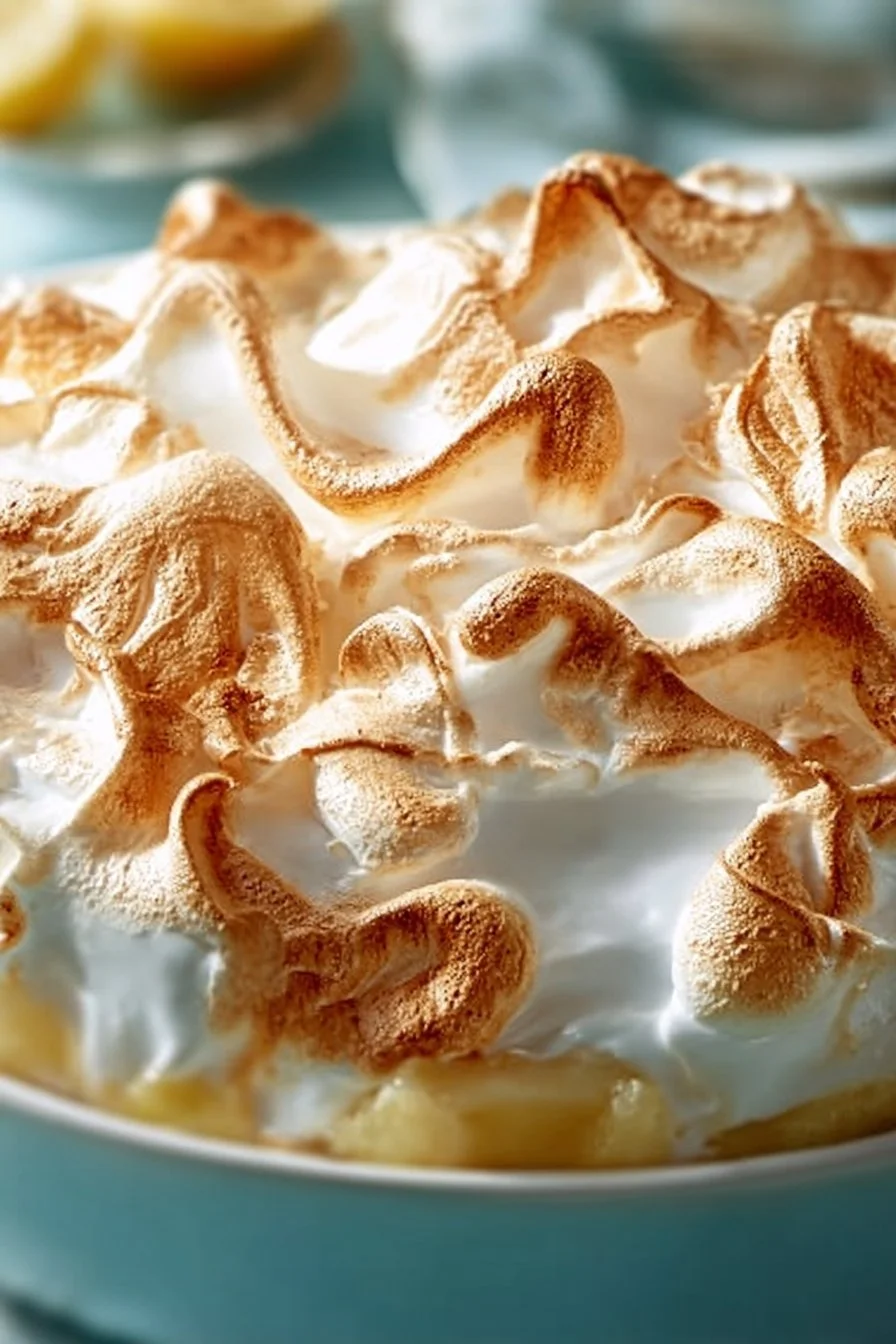 Delicious creamy Southern banana pudding in a glass dish with whipped cream on top.