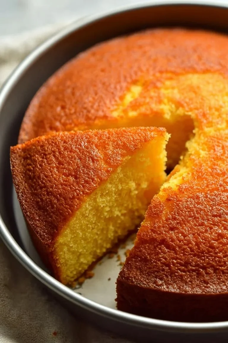 Delicious eggless orange cake topped with orange zest and fresh slices