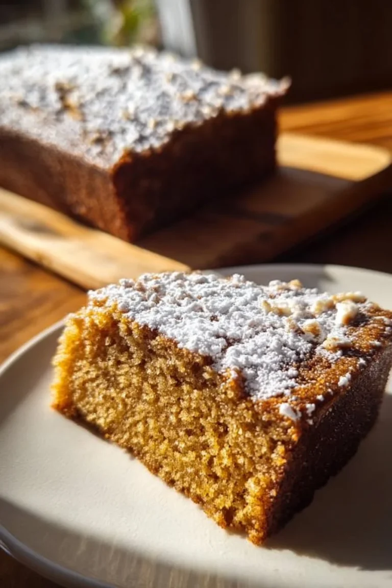Delicious Gingerbread Coffee Cake topped with spices and glaze