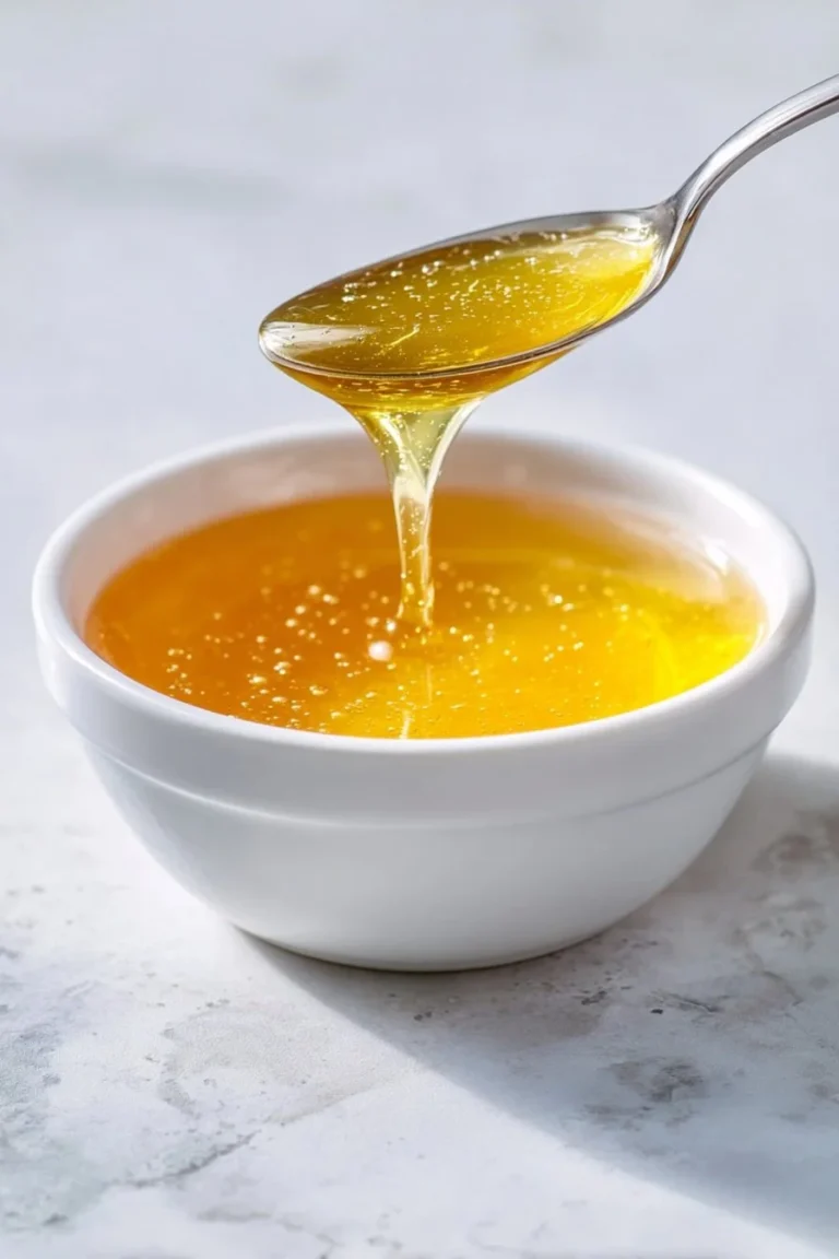 Hot honey vinaigrette drizzled on a fresh salad bowl