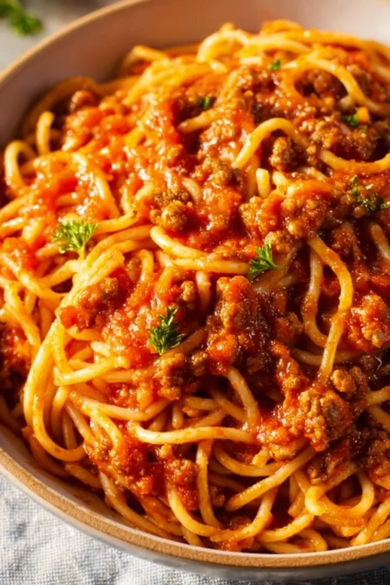 Delicious Instant Pot spaghetti served with fresh basil and grated cheese