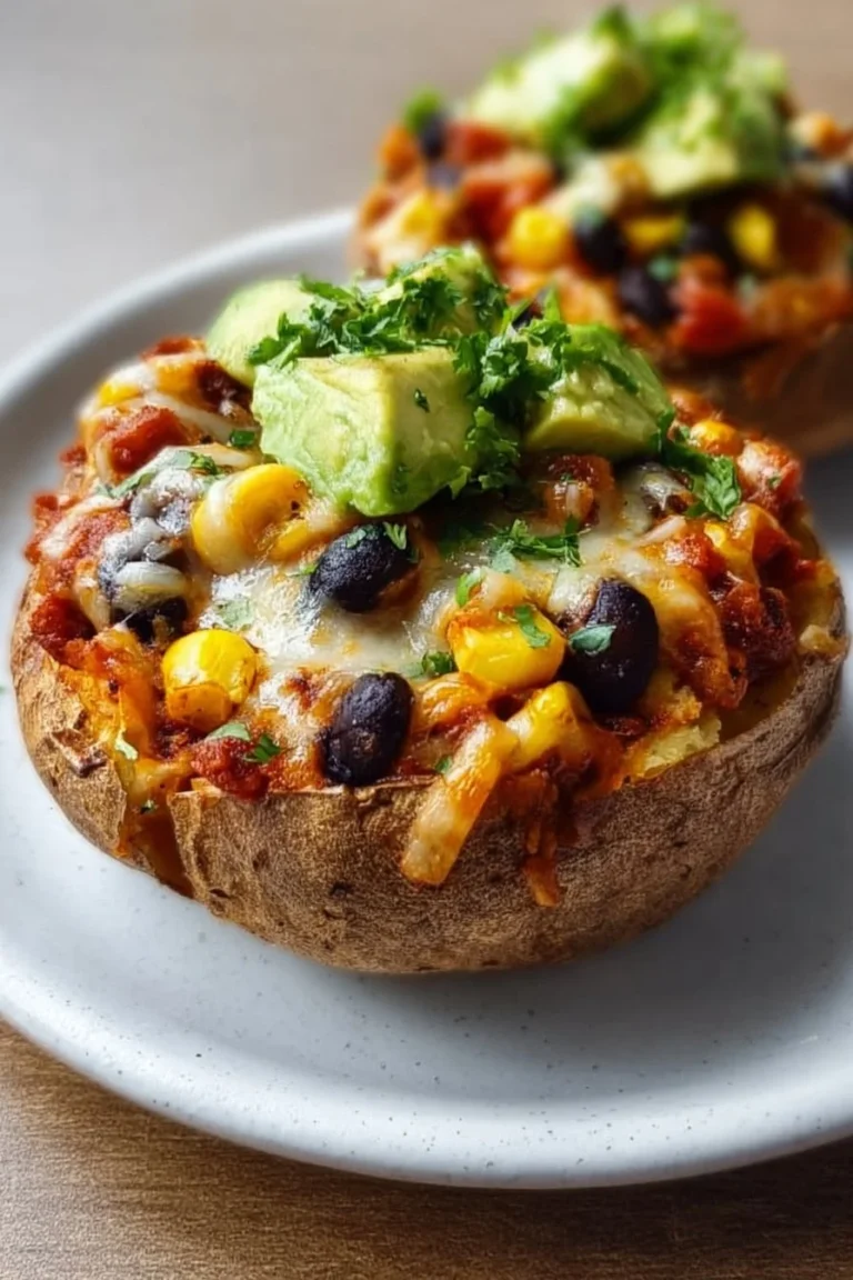Delicious Loaded Potato Taco Bowl with toppings and creamy textures.