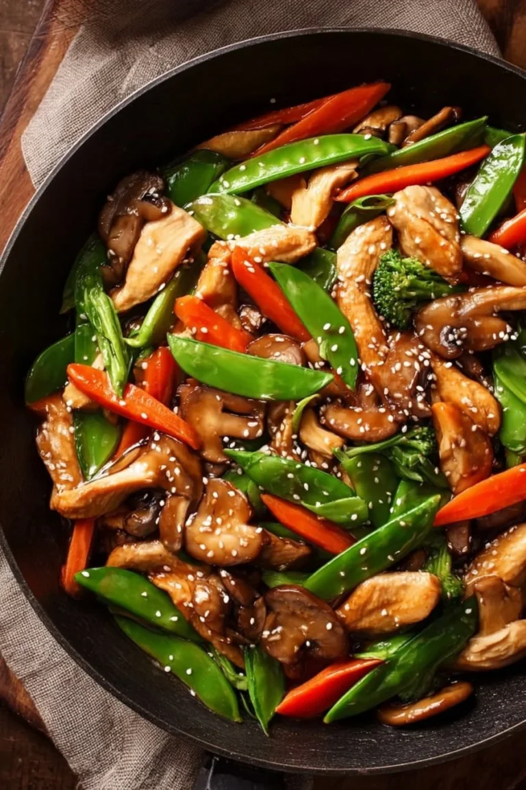 Creamy Mushroom Chicken dish garnished with herbs