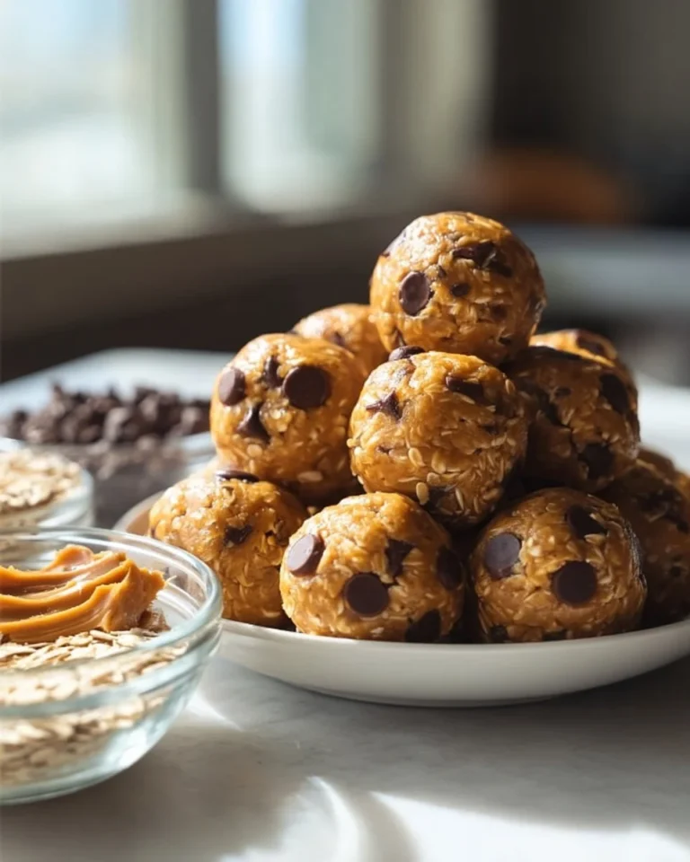 No-bake peanut butter energy bites made with oats and honey
