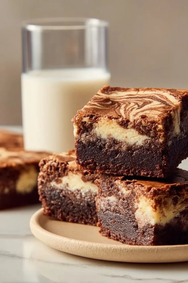 Delicious quick air fryer cheesecake brownies served on a plate