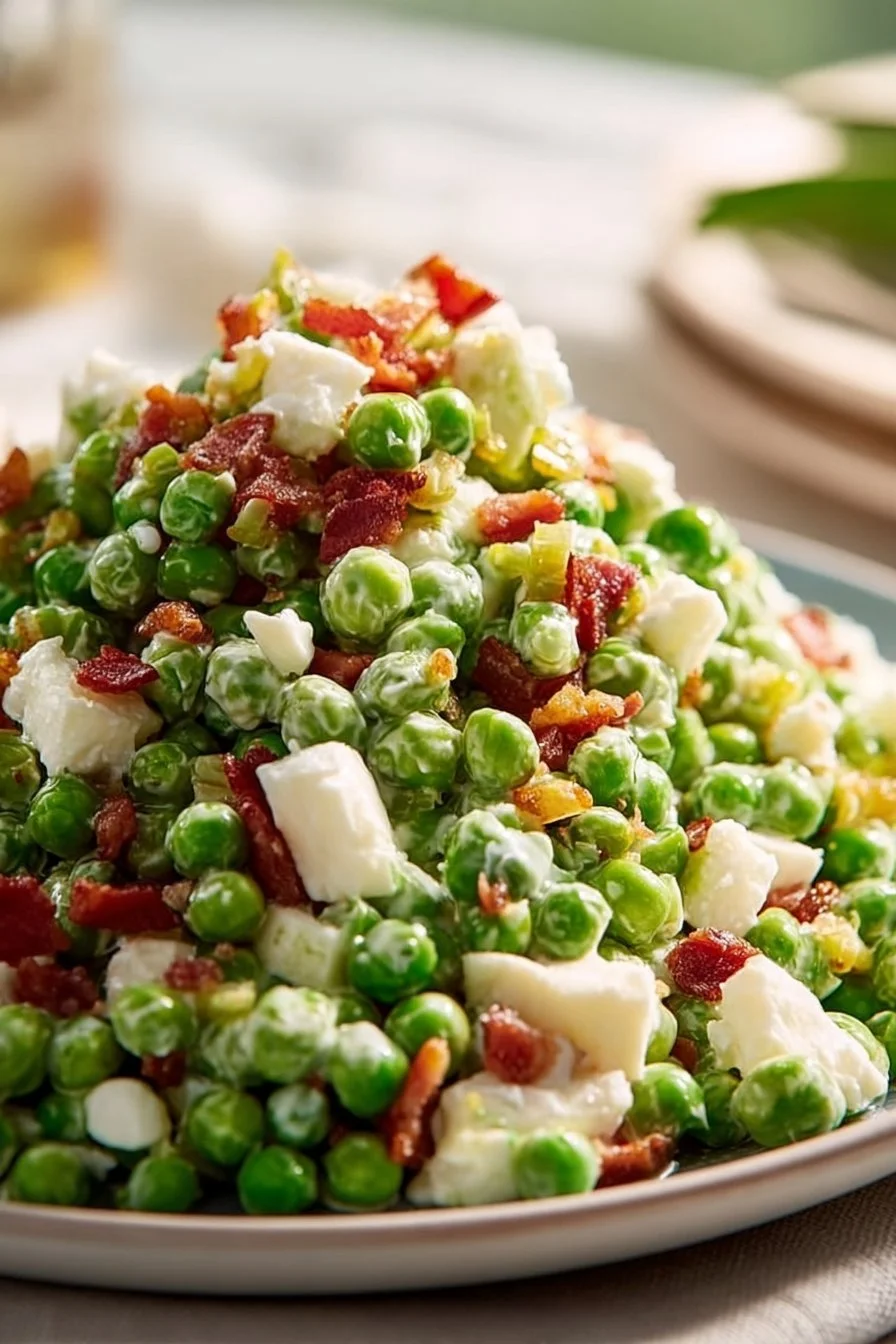 Fresh Quick English Pea Salad with vibrant green peas and herbs