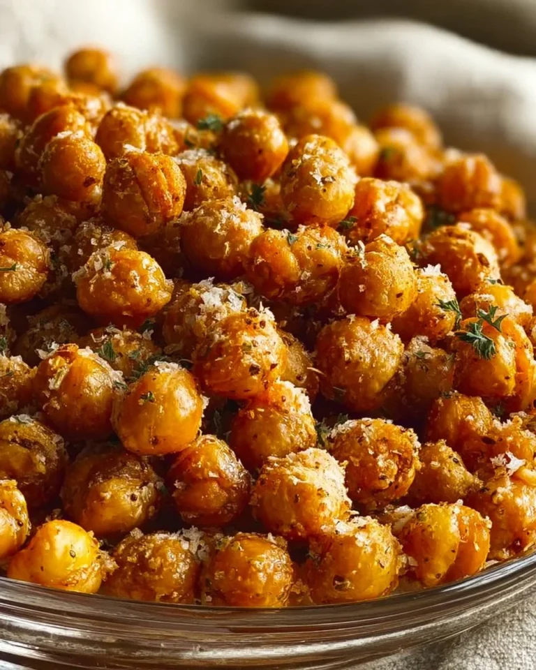 Ranch flavored oven-baked crispy roasted chickpeas in a bowl
