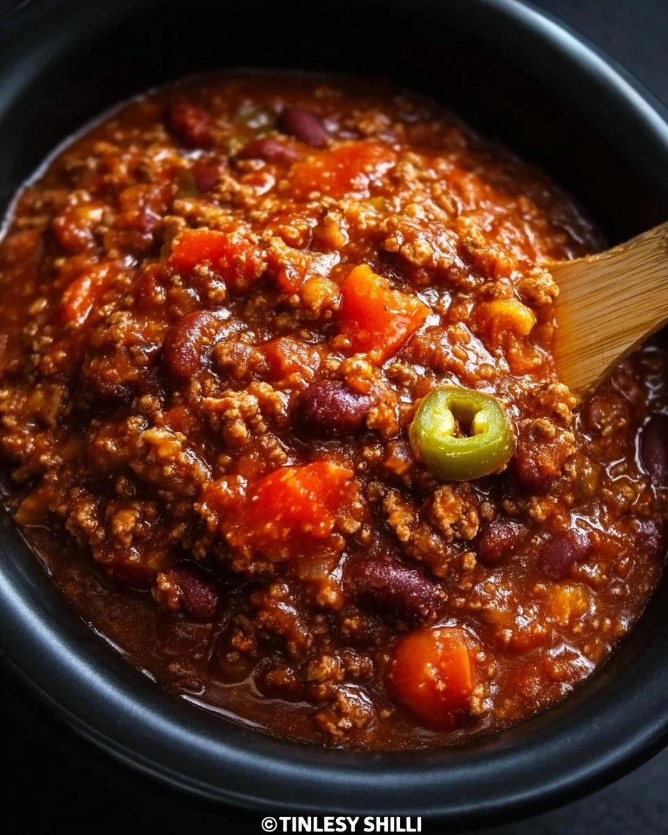 Bowl of slow cooker chili topped with fresh cilantro and cheese