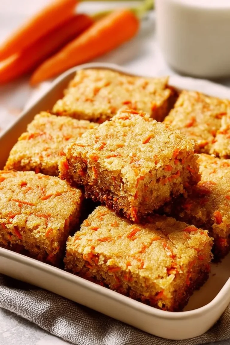 Delicious carrot cake without frosting on a rustic wooden table.
