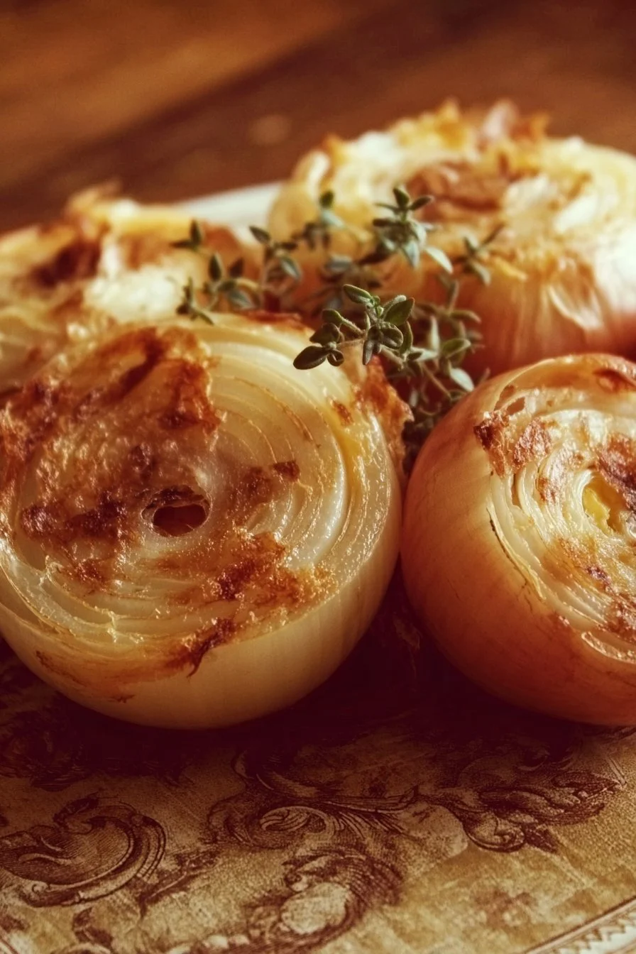 Fresh Tennessee Onions on a rustic wooden table ready for cooking