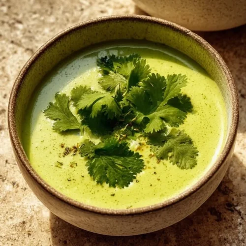 Delicious 5-minute cilantro taco sauce drizzled over fresh tacos