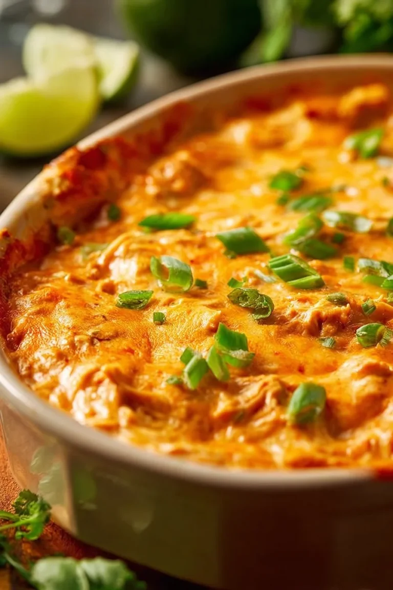Zesty dairy-free buffalo chicken dip served in a bowl with vegetables