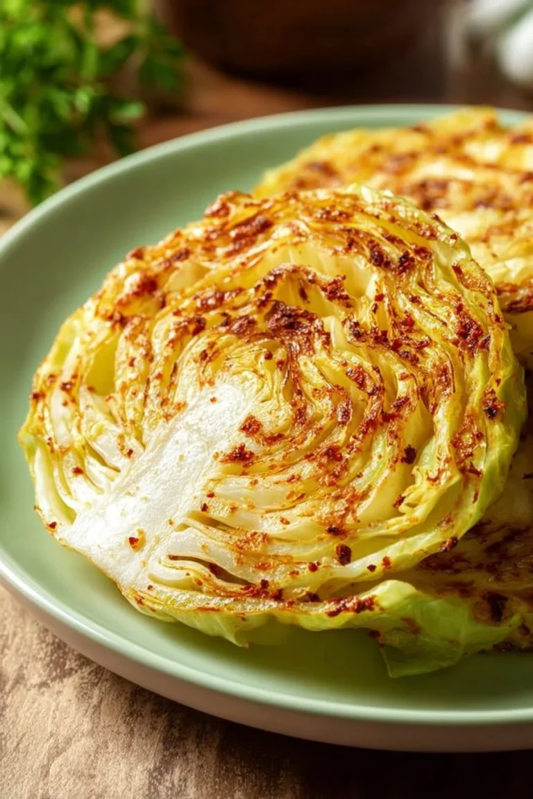 Air fryer cabbage steaks crispy and flavorful
