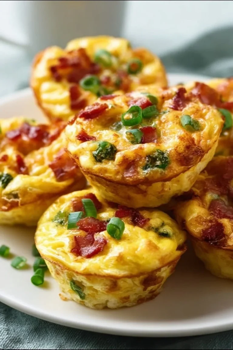 Homemade Bacon and Egg Muffins served on a wooden table