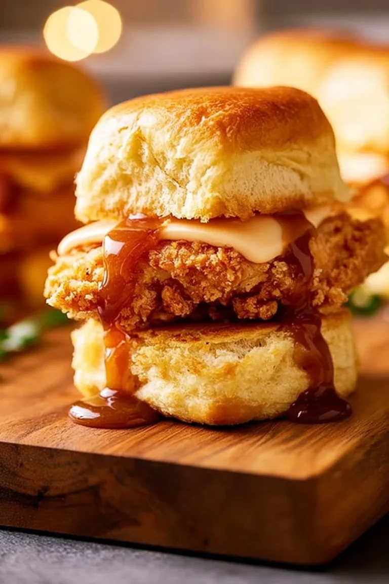 Delicious Bang Bang Chicken Sliders served on a plate