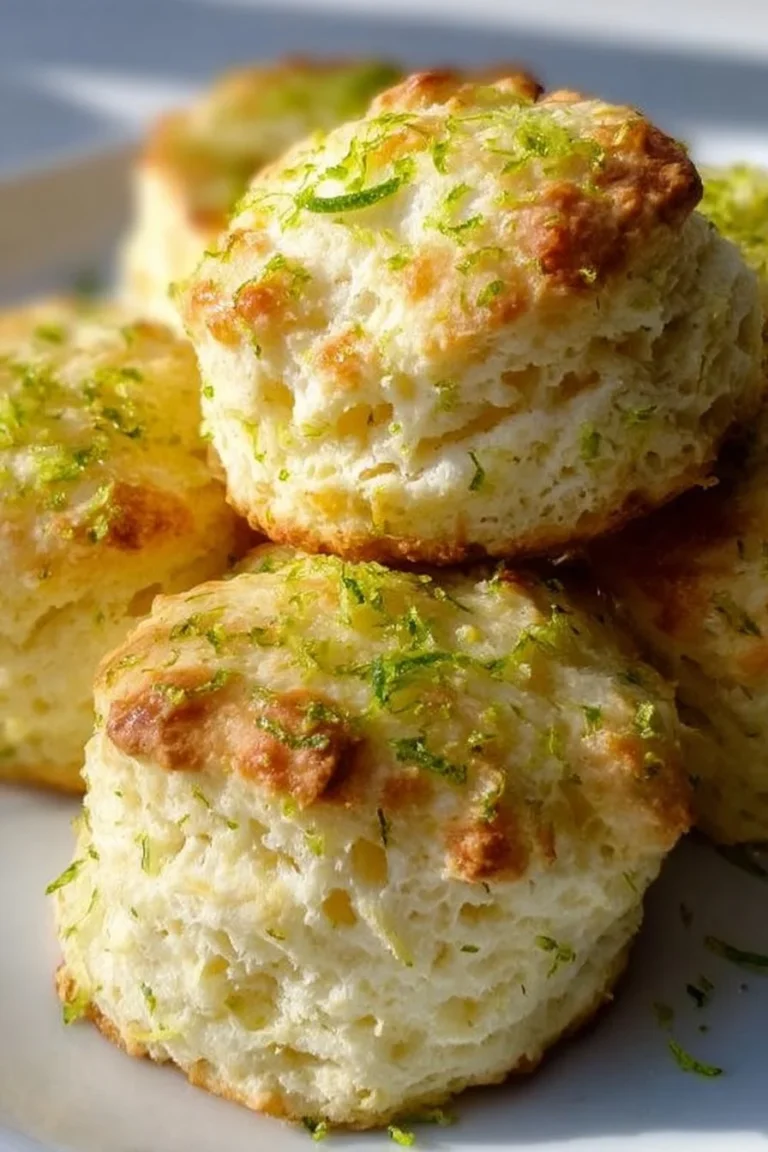Delicious Coconut Lime Scones with a tropical twist, ready to be enjoyed.