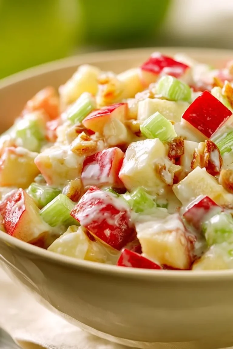 Crispy Easter Apple Salad with fresh apples and colorful toppings