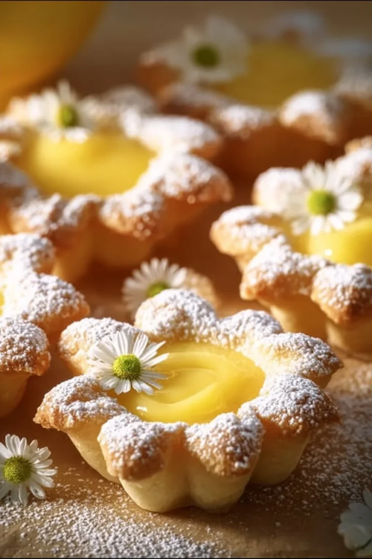 Delicious easy lemon curd tartlets with a golden crust and fresh lemon filling