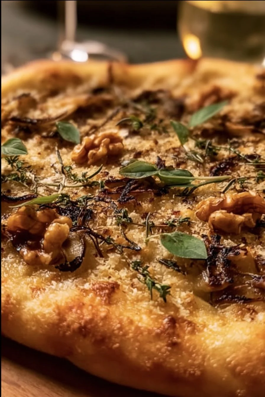 Gourmet Fungi Truffle Pizza topped with fresh truffles and mushrooms