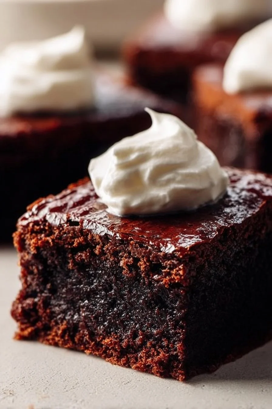 Delicious gingerbread brownies topped with festive spices and chocolate.