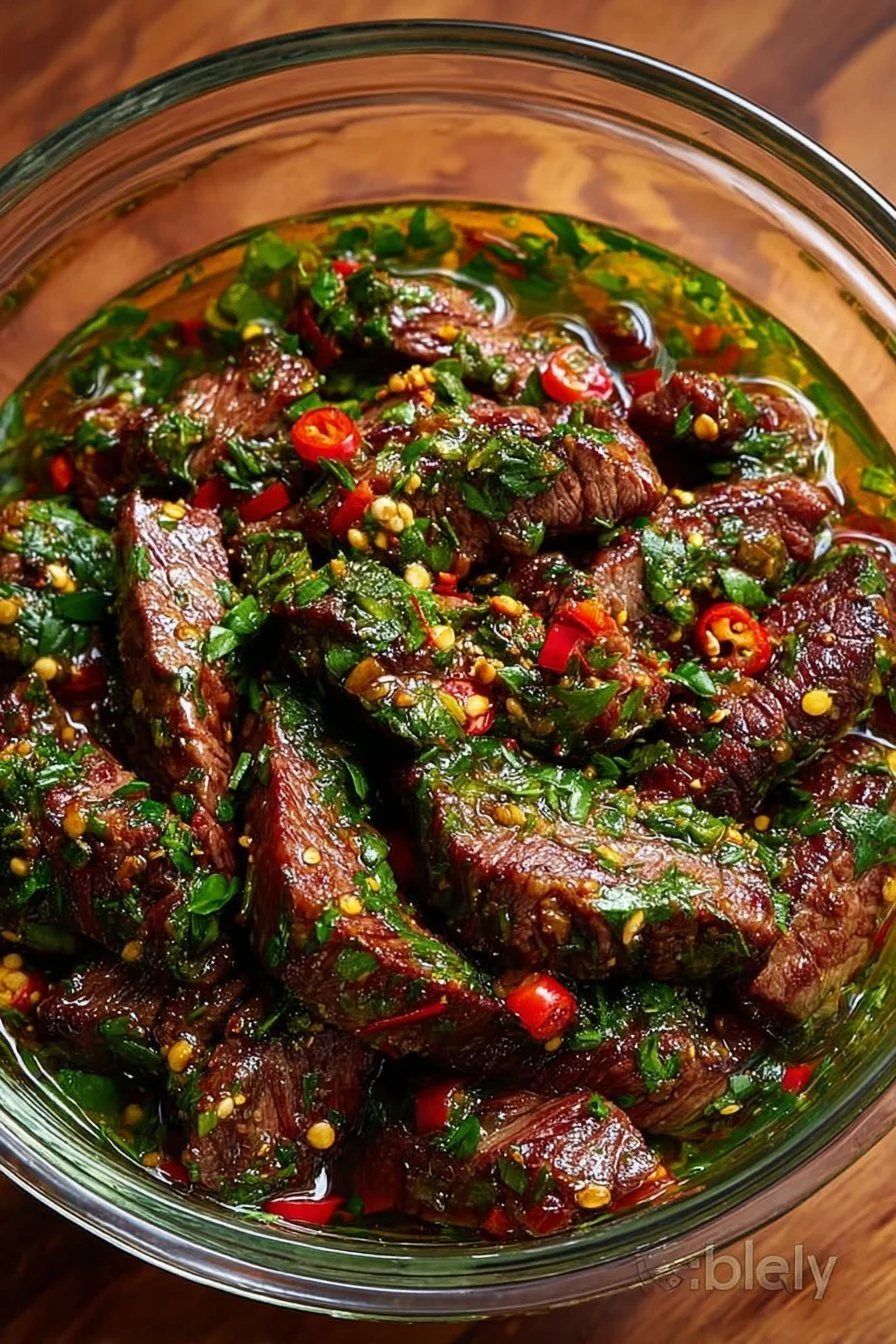 Grilled meat marinated to perfection for flavorful barbecue dishes.