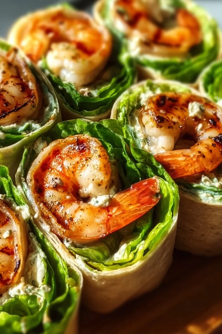 Grilled shrimp Caesar wraps with fresh ingredients and a tasty dressing