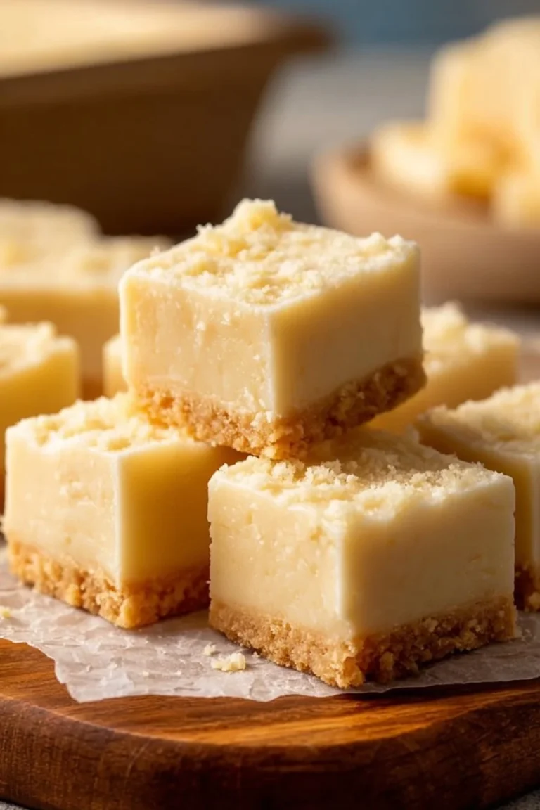 Delicious homemade banana pudding fudge on a plate topped with banana slices.