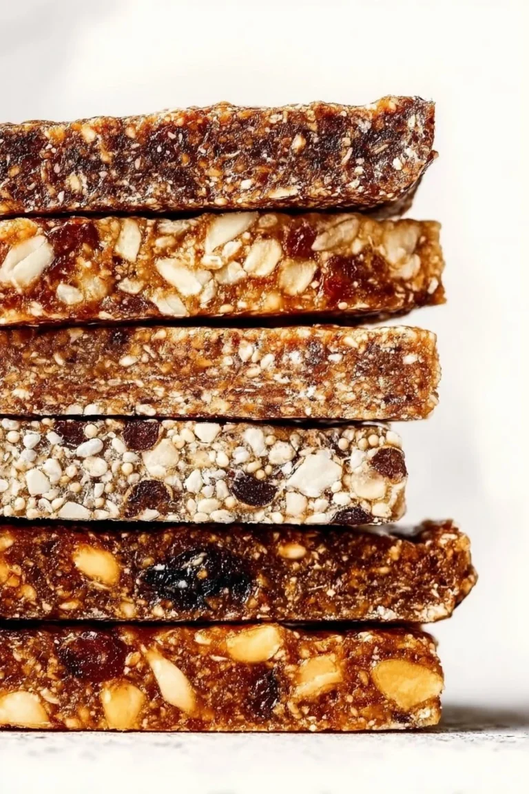 Homemade Larabars made with nuts and dates for a healthy snack option