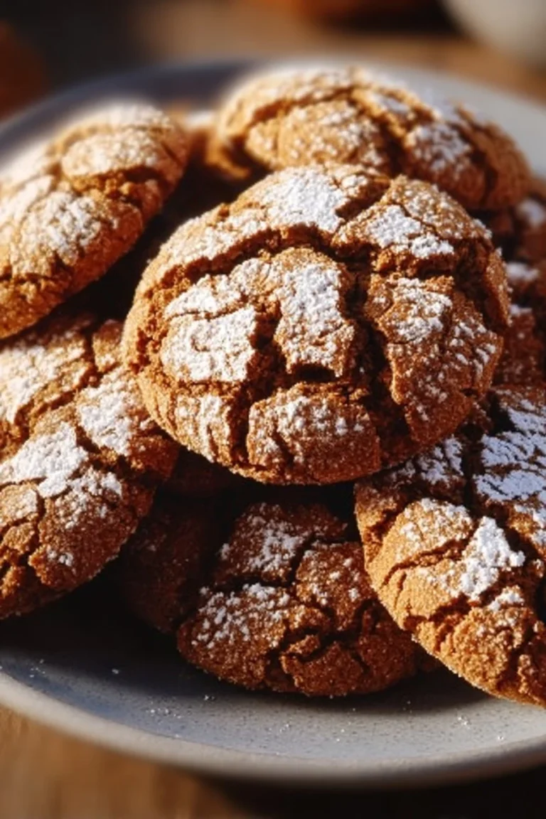 Irresistible molasses crackle cookies on a baking tray.
