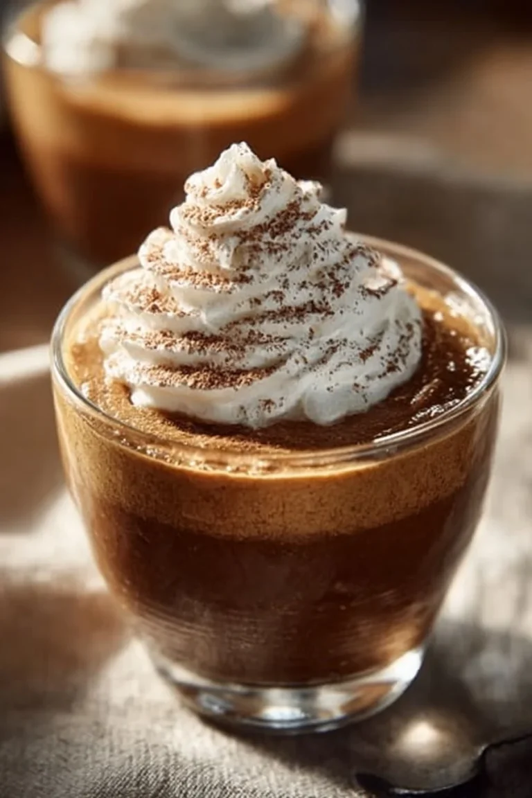 Creamy ginger pudding dessert served in a bowl, garnished with spices.