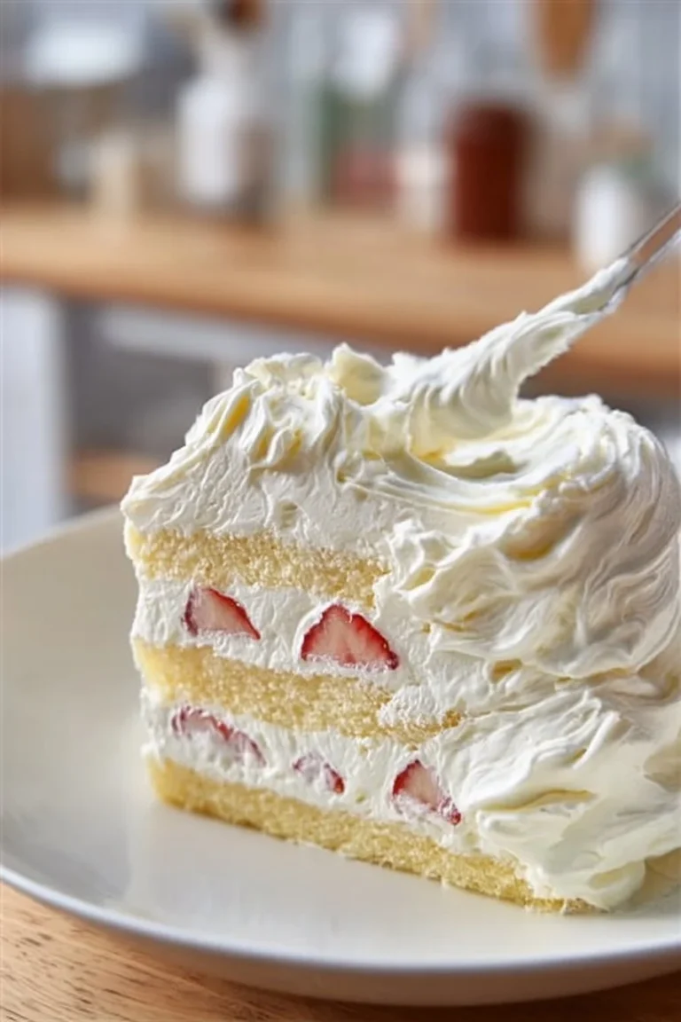 Japanese strawberry shortcake with fresh strawberries and whipped cream layers