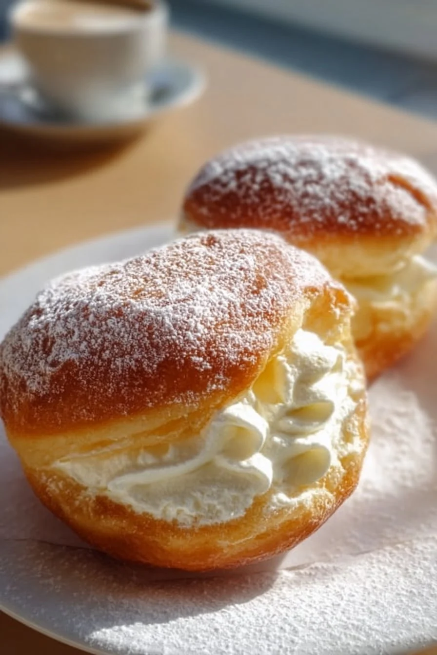 Delicious Korean cream donuts with rich filling and fluffy texture