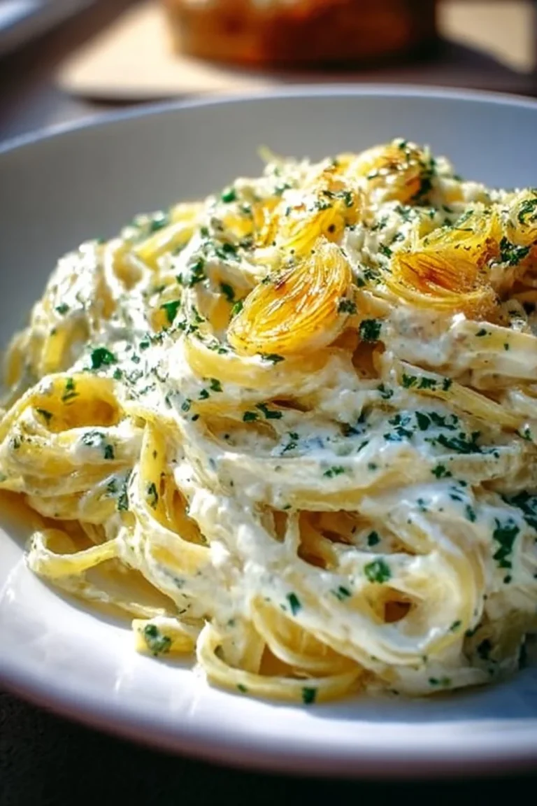 Delicious Lemon Garlic Cream Sauce ready for pasta and seafood dishes