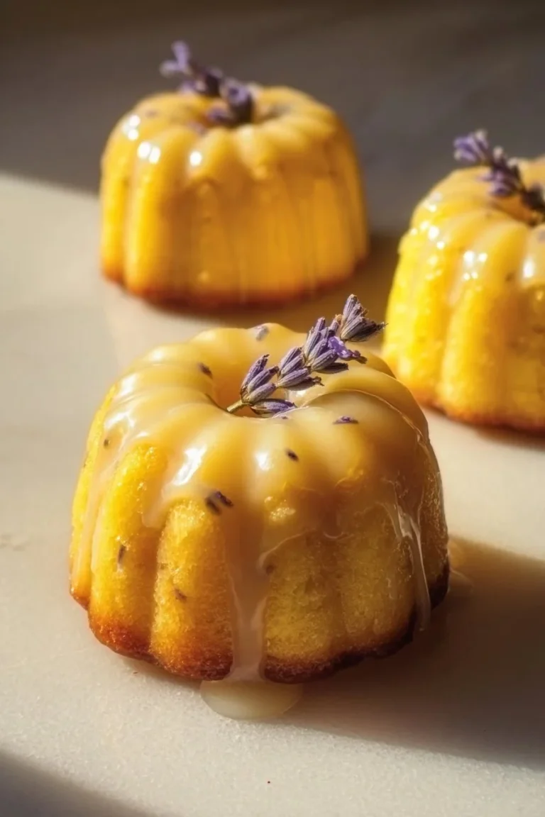 Delicious Lemon Lavender Mini Cakes with a bright citrus and floral flavor