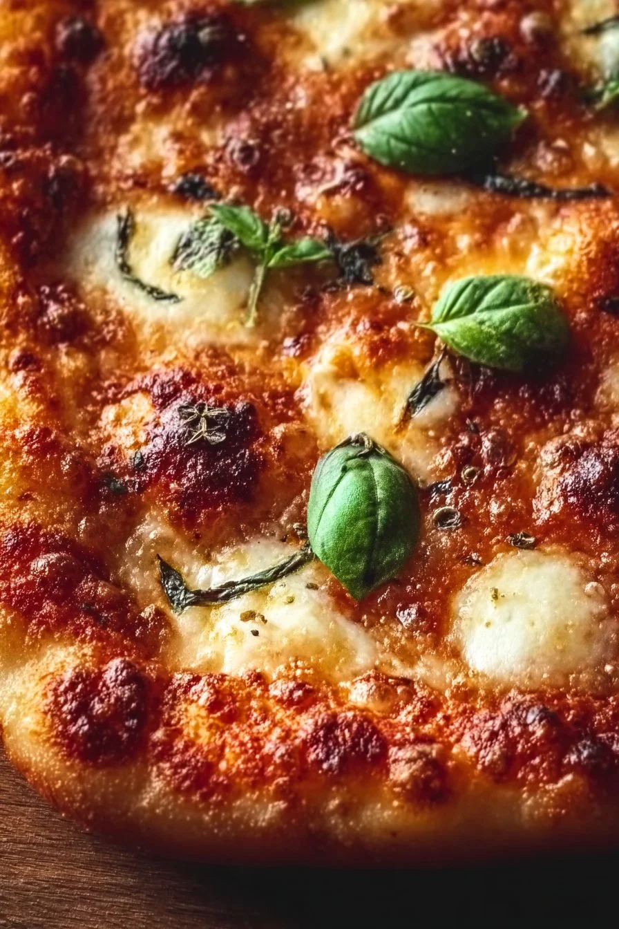 Homemade Margherita Pizza Focaccia with fresh mozzarella and basil