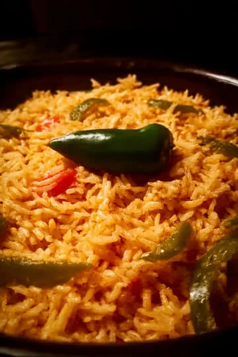 Bowl of Momma's BBQ Rice topped with fresh herbs and colorful vegetables