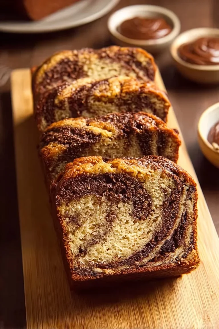Nutella Swirled Banana Bread fresh out of the oven