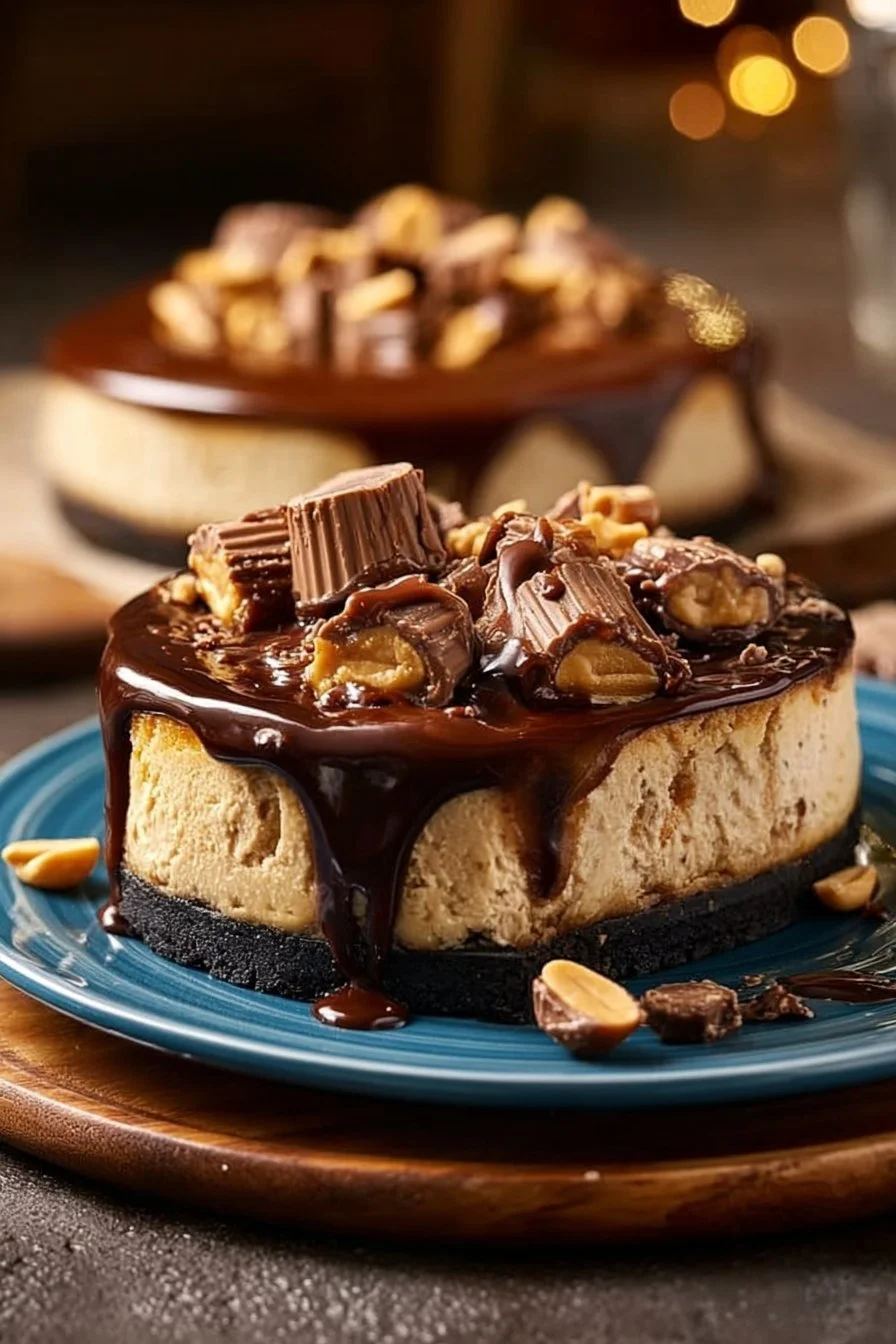 Deliciously crafted Peanut Butter Cheesecake with a creamy peanut butter topping.