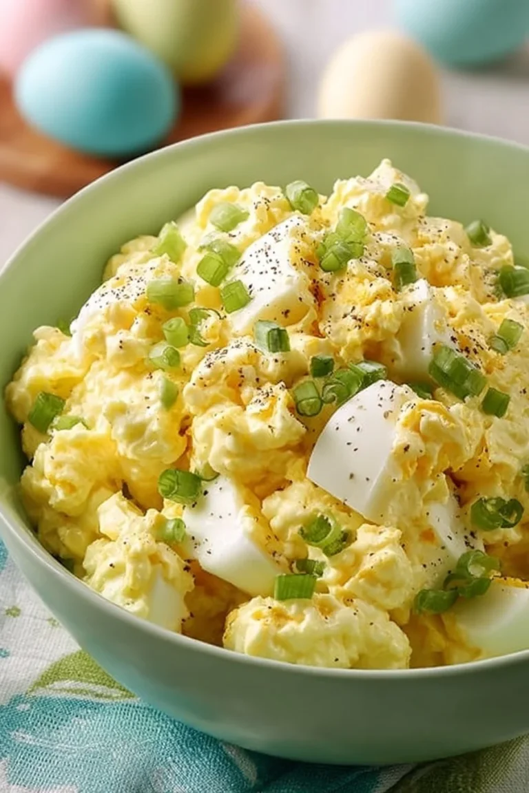 Delicious quick Easter egg salad served in a bowl for spring celebrations.