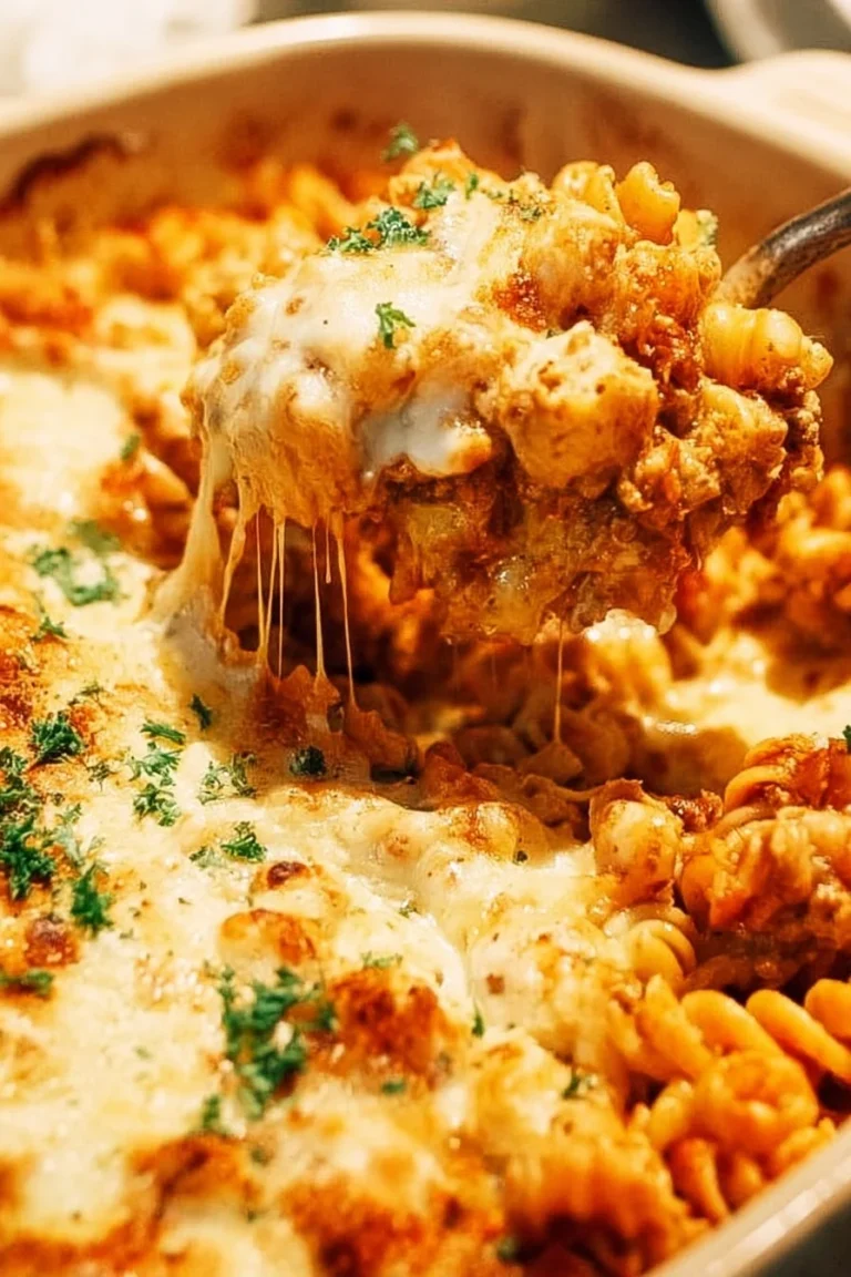 Delicious Rotini Pasta Bake with cheese and vegetables