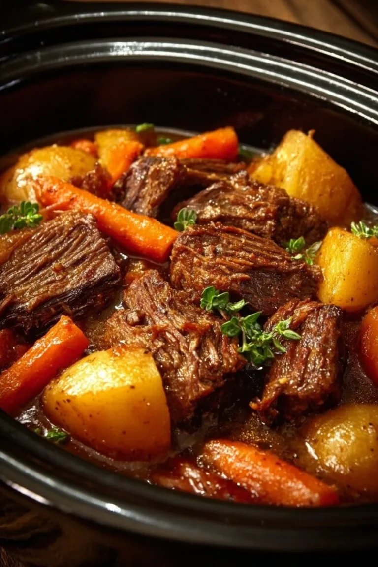 Savory Beef Manhattan Delight served in a bowl with garnishes
