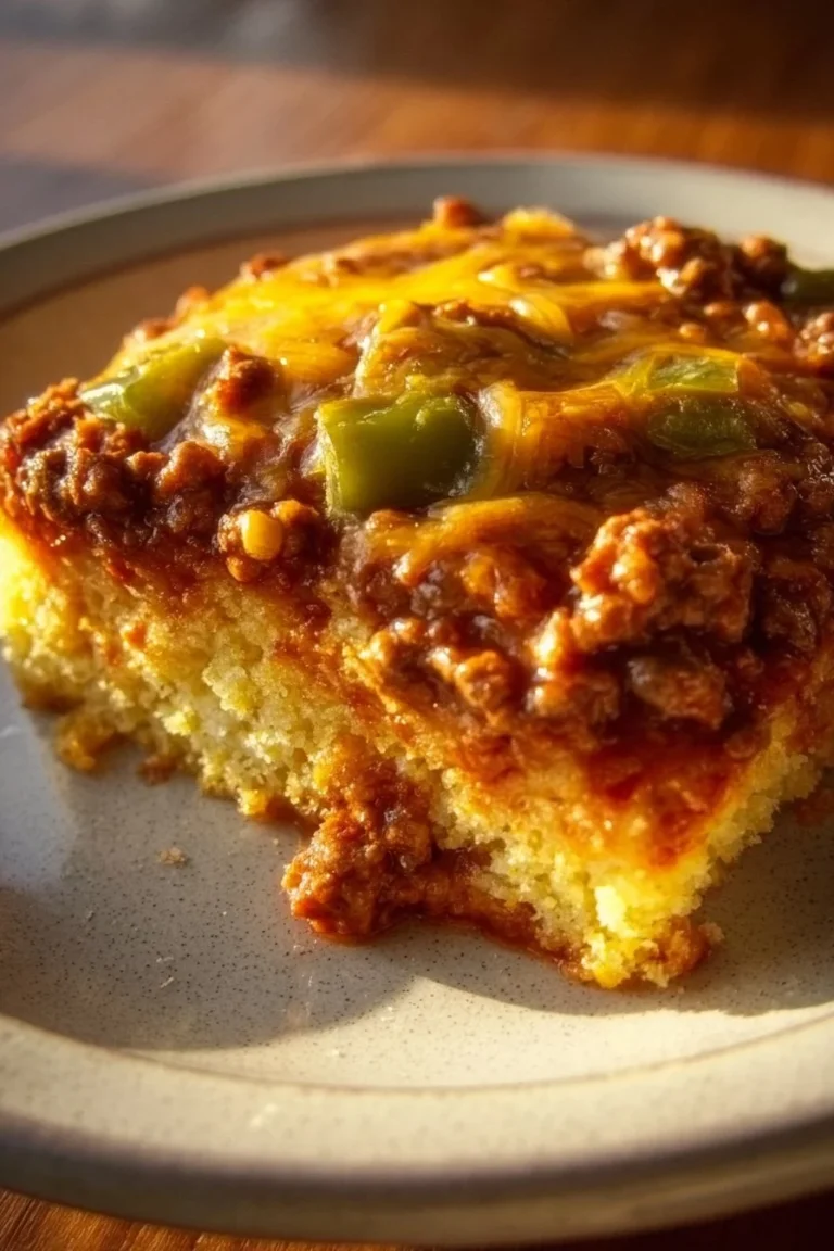 Delicious homemade Sloppy Joe Casserole served in a baking dish