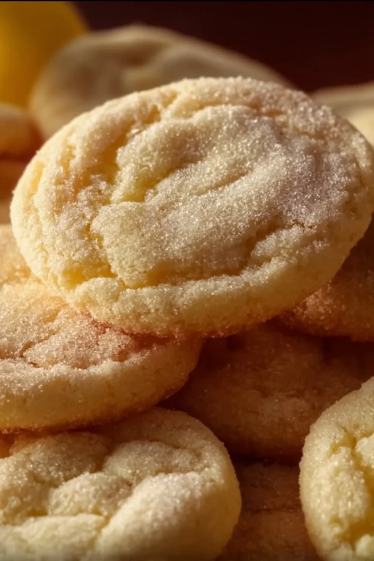 Freshly baked soft and chewy lemon cookies on a cooling rack.