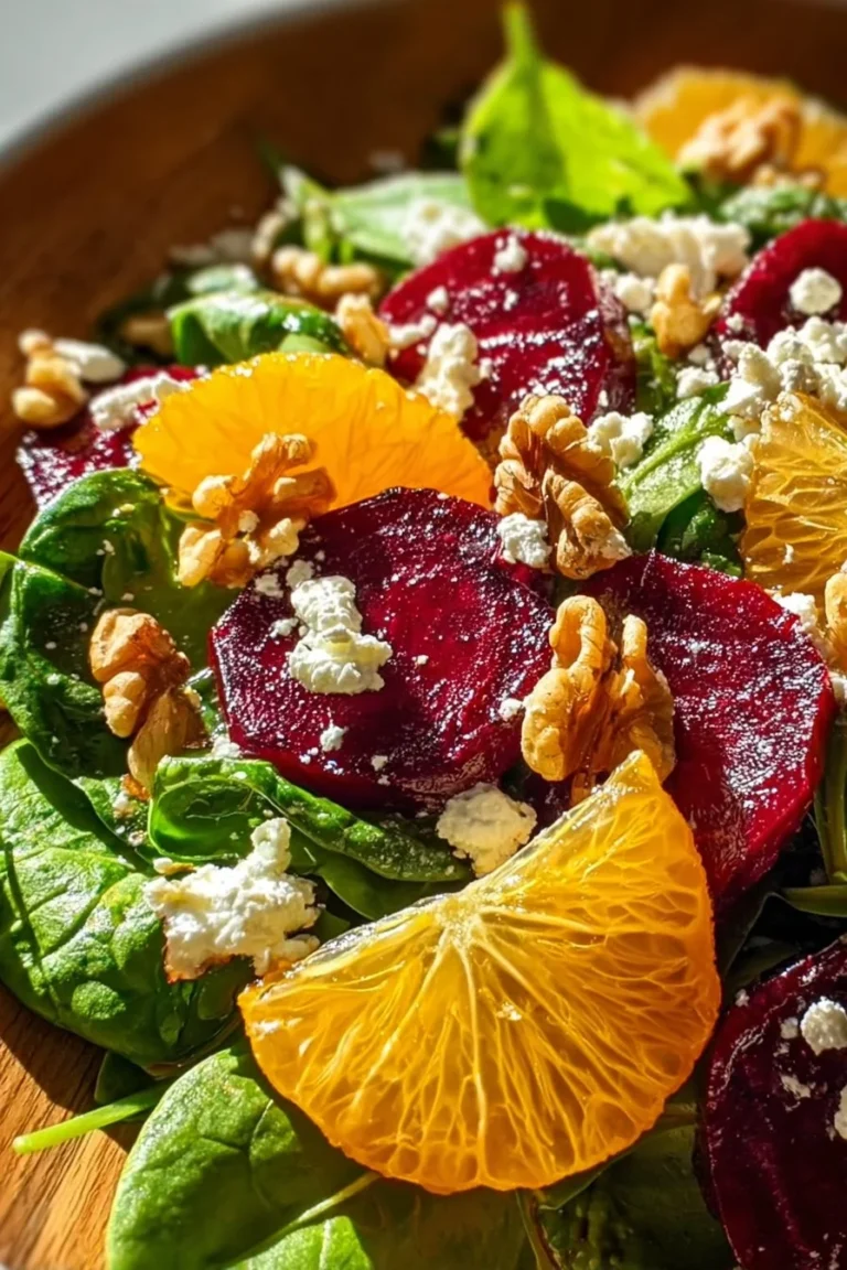 Spinach Easter Beet Salad with fresh beets and leafy greens