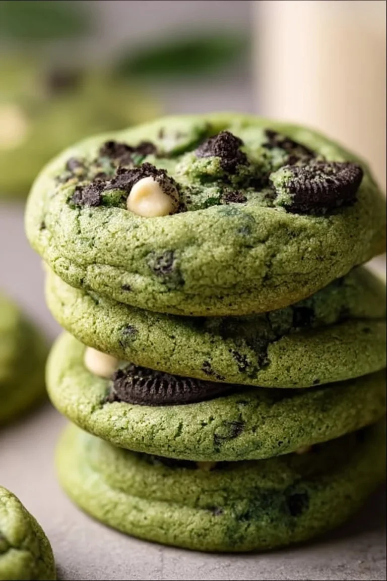 Delicious St. Patrick's Day Oreo Shamrock Shake Cookies on a festive table